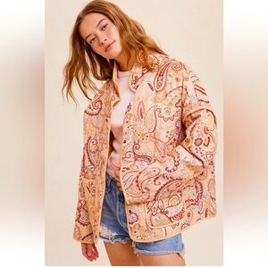 Listicle Quilted Paisley Jacket